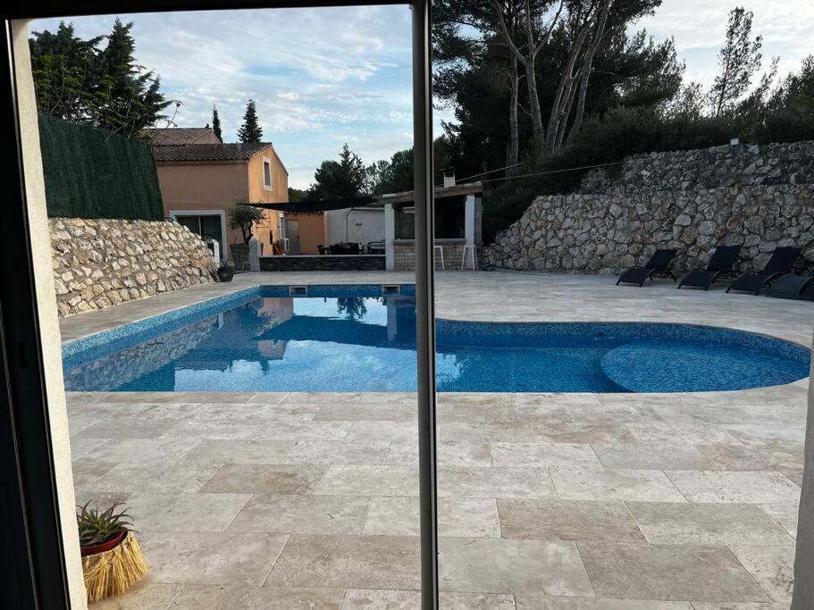 Jolie Maison Avec Vue Sur Piscine Bouc-Bel-Air Exterior foto